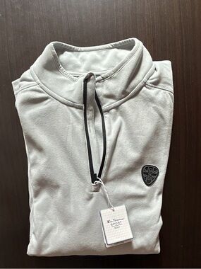 Ben Sherman Sport Golf Quarter Zip Micro Fleece Light Grey NWT Medium